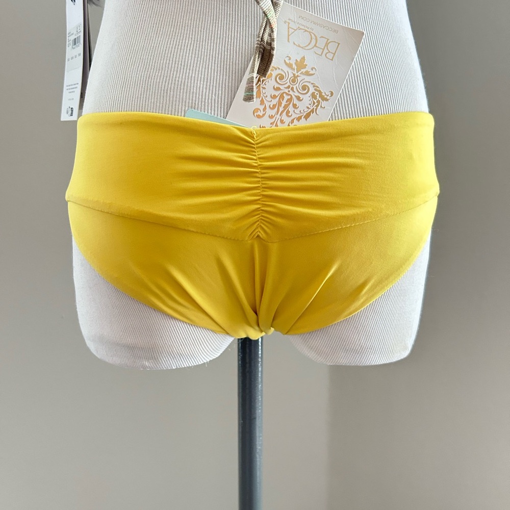 NWT BECCA Vibrant Yellow Swim bikini bottoms with original tags
